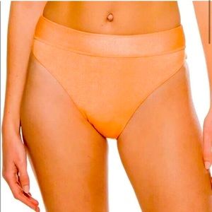 PQ Pilyq Citrine Shimmer High Waist Teeny Bikini Bottoms M